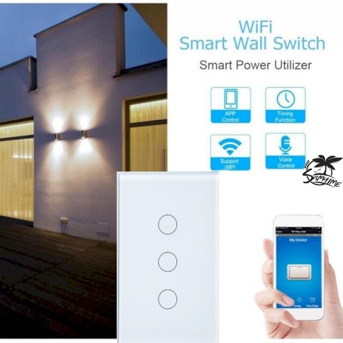 Tuya 1 Gang Wi-Fi Wall Touch Switch แป้นสวิตช์ Wi-Fi แบบ 1 ช่อง รองรับ Siri Shortcut, Alexa และ Google Home