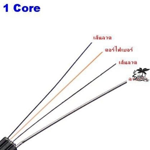 fiber optic cable 1core เข้าหัวสำเร็จ 300 เมตร [มีสลิง] SC/UPC